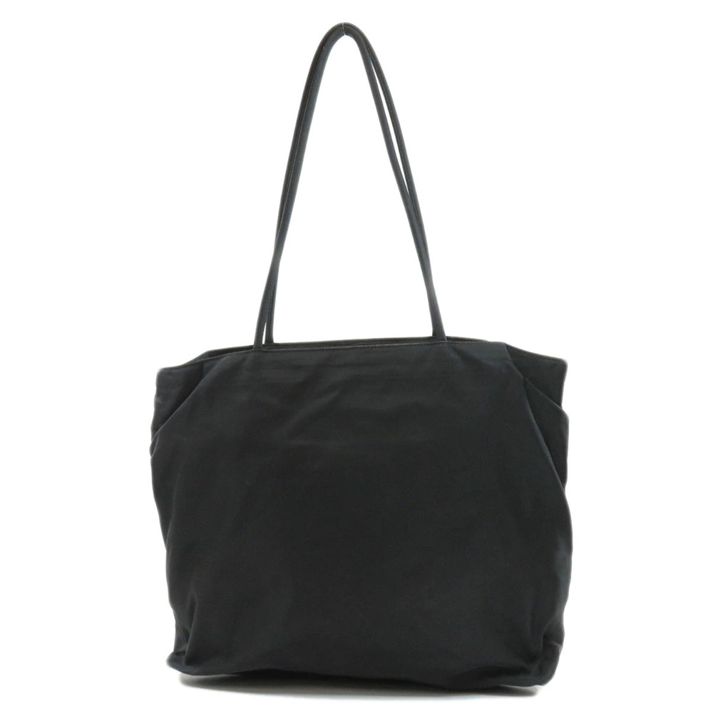 Prada logo Tessuto iconic triangle bag Black enamel tote